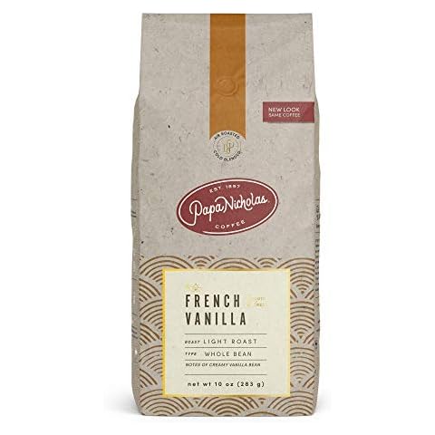 PapaNicholas Coffee Whole Bean Coffee, French Vanilla, 10 Ounce Cover