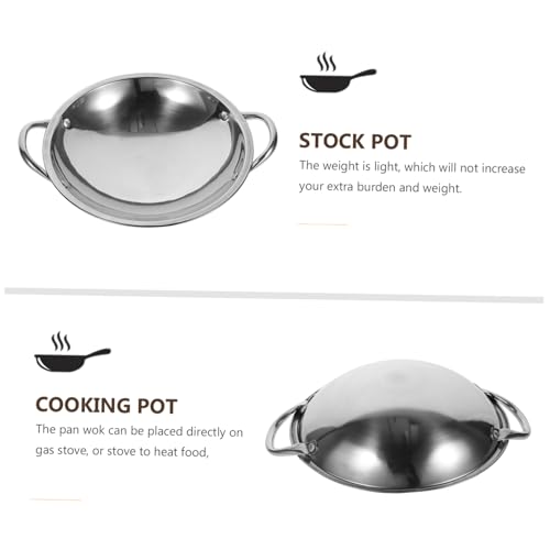 Wok redondo de acero inoxidable con tapa y asas miniatura 6