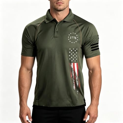 Polo para hombre TOMITANY manga corta de secado rápido ajuste táctico militar deportiva verano (S-3XL) miniatura 2