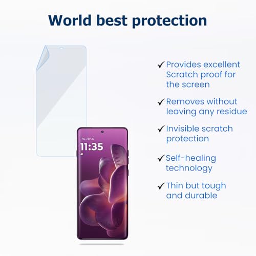 Image of Self-Healing Screen Protector for Motorola Edge 60 Pro, Invisible Bubble-Free Protection - With Easy Installation kit (Clear Screen)