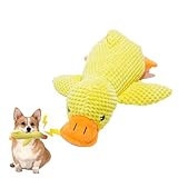 XIANG YXWO Crinkle Squeaky Duck Dog Toy - Calming Plush Quacking for Small Dogs, Quacking Sound Chew Toy for Puppies, Anxiety Relief Plush Toy(Duck)