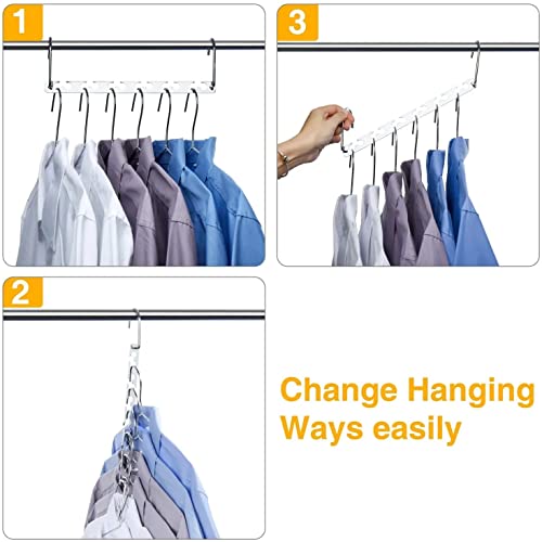 Pack Of 6 Magic Clothes Hangers Space Saving Hangers For Heavy Clothes Smart Closet Saver – Stainless Steel - Cascading Hangers Wardrobe Organizer Clothing Hanger Organizer Closet Space Saver #TOP7