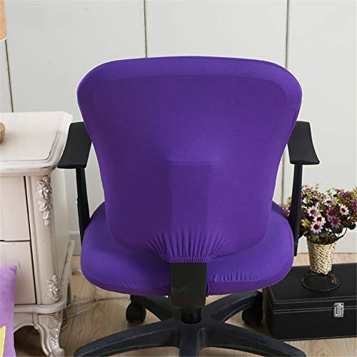 Jinzio Computer Office Chair Cover - Split Protective & Stretchable Cloth Polyester Universal Desk Task Chair Chair Covers Stretch Rotating Chair Slipcover, Purple #TOP2