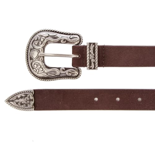 Image of Lucky Brand Women's Western Leather Belt | Classic | Fashion | Vintage | Buffalo Leather | Western-Inspired