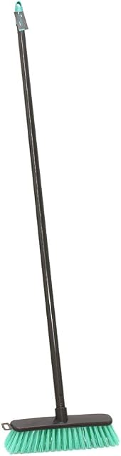 JVL 20-053TQ Lightweight Outdoor Hard Bristle Sweeping Brush Broom, Turquoise/Grey , Teal