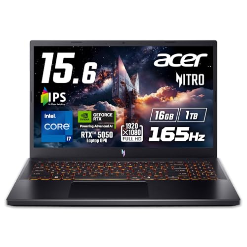 グラボ バッテリ◎ 16GB フルHD 15 マウス i7-9 SSD512GB Amazon.co.jp: Acer Nitro V 15 Core i7 13620H RTX 5050 16GBメモリー