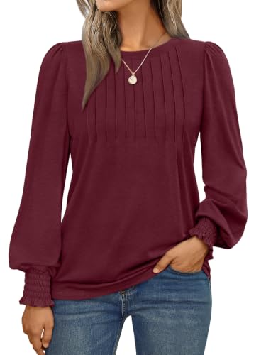 Image of AUTOMET Womens Long Sleeve Shirts Fall Blouses Tops Business Casual Outfits