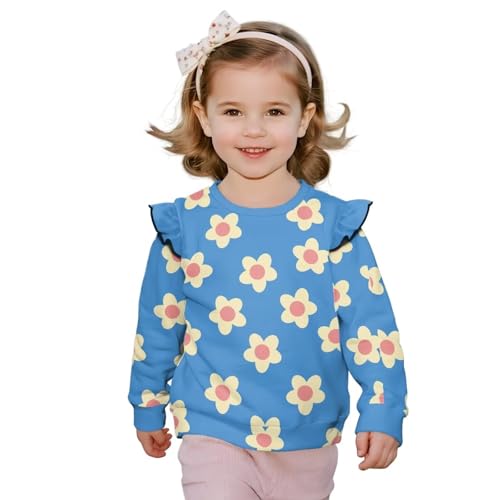 Kids Sweatshirts Toddler Long Sleeve Shirt Girl Clothes Ruffle Pullover Cute Tops for Winter
