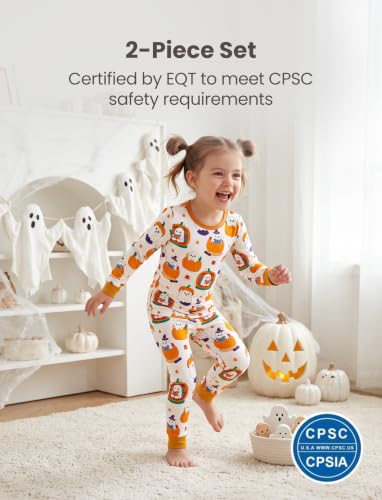 Image of PATPAT Bamboo Viscose Pajama Sets for Toddler Boys & Girls Baby Kids, Ultra-soft Snug fit Pjs Sleepers for Birthday Holiday