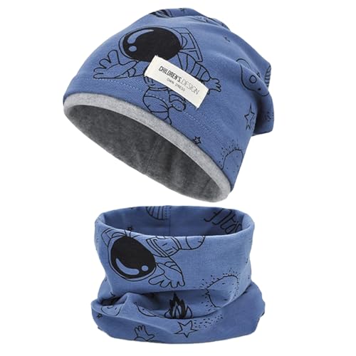 Kinder Beanie Mütze & Loop Schal Set, 95% Baumwolle für Jungen Mädchen...