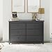 Storkcraft Kenton 6 Drawer Double Dresser (Gray) – Dresser for Kids Bedroom, Nursery Dresser Organizer, Chest of Drawers for Bedroom with 6 Drawers, Universal Design for Children’s Bedroom