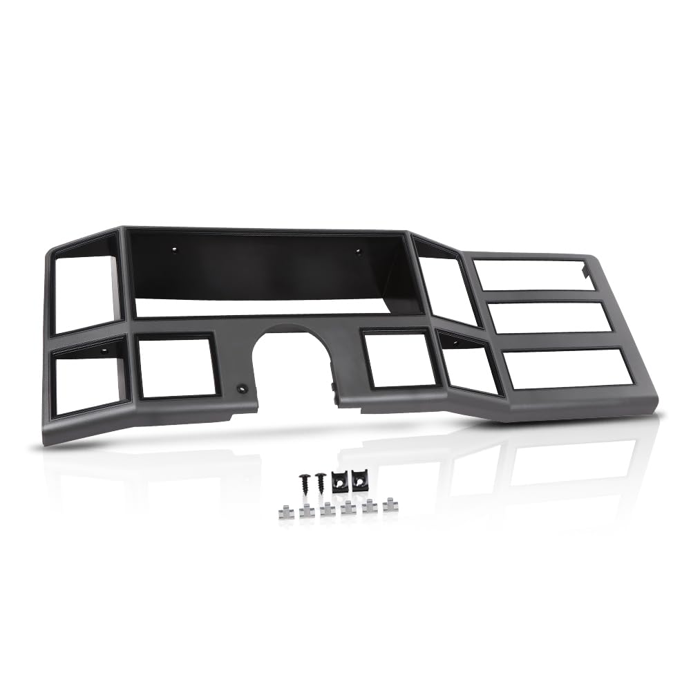 PIT66 Dash Bezel Radio Surround Trim Insert Compatible with Jeep Cherokee XJ 1984 1985 1986 1987 1988 1989 1990 1991 1992 1993 1994 1995 1996 Dash Cover Dashboard Silver with Hole