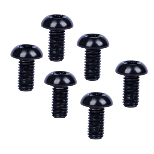 Image of 6PCS Titanium Bike Screw M5x10mm Bicycle Disc Brakes Rotor Bolts Torx T25 Head (Black)