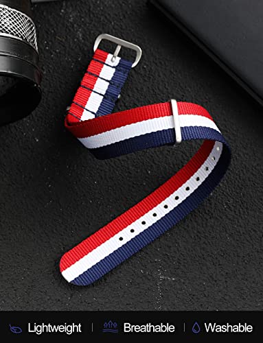Image of TACTICAL FROG Nylon Watch Band 18mm 19 mm 20mm 22 mm 24 mm, Waterproof Military Watch Straps Replacement for Men Women, With Stainless Steel Buckle