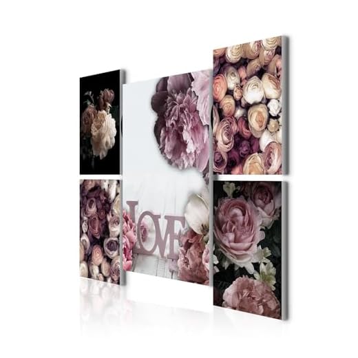 Bilder Blumen Rosen Wandbild 100 x 40 cm Vlies - Leinwand Bild XXL Format Wandbilder Wohnzimmer Wohnung Deko Kunstdrucke Rosa 1 Teilig - MADE IN GERMANY - Fertig zum Aufhängen 022312b 5 decomonkey Bilder Blumen 110x80 cm 5 Teilig Leinwandbilder Bild auf Leinwand Vlies Wandbild Kunstdruck Wanddeko Wand Wohnzimmer Wanddekoration Deko Rose Natur Love