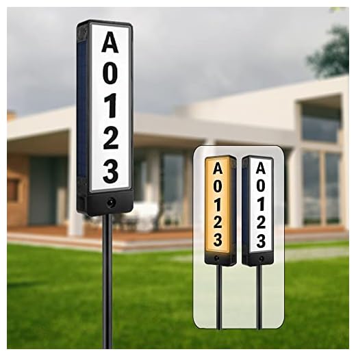 OYANARNAR Solar House Numbers for Outside,Waterproof Solar Lighted Address Sign with Stakes,Double Sided LED Illuminated Address Plaque for Houses