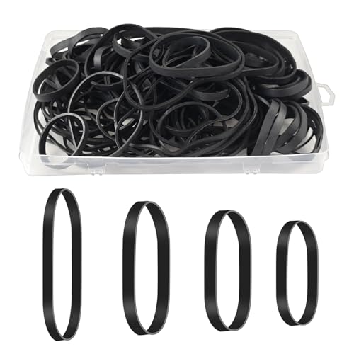 YIMETOP 100 bandas elásticas fuertes y anchas, 4 tamaños (5/6/8/12 cm) – Anillos de goma resistentes, bandas de goma tácticas, resistentes a la intemperie para industria, camping, hogar, escuela