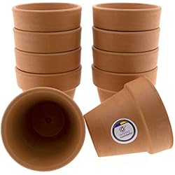 Macetas De Barro Jaen CERÁMICA RAMBLEÑA | Macetas de Barro Rojo | Macetas Decorativas | Macetas de cerámica | Macetas Exterior | Pack x10 Maceta de Barro Rojo Terracota | 9.5x9.5x9 cm