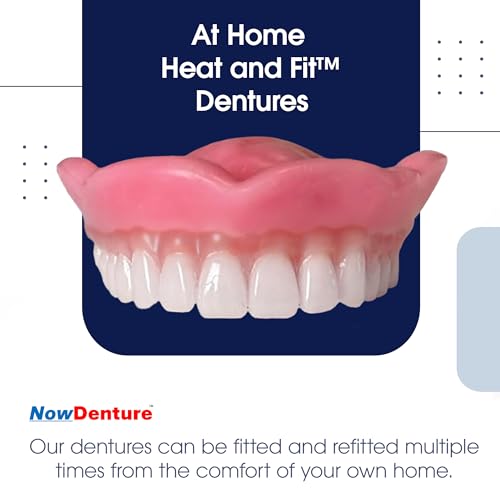 Image of Heat and Fit NowDenture - Premium Immediate Upper Dentures - USA Made, Real Teeth, Custom Fit - No Impressions Needed for Fast Results at Home - Complete Kit with Sizing Trays - Large