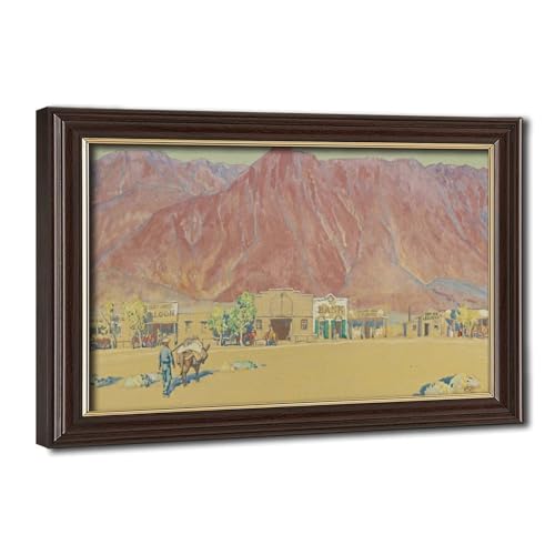 Impression sur toile Ville occidentale par Maynard Dixon décoration bureau cadre 30x45cm