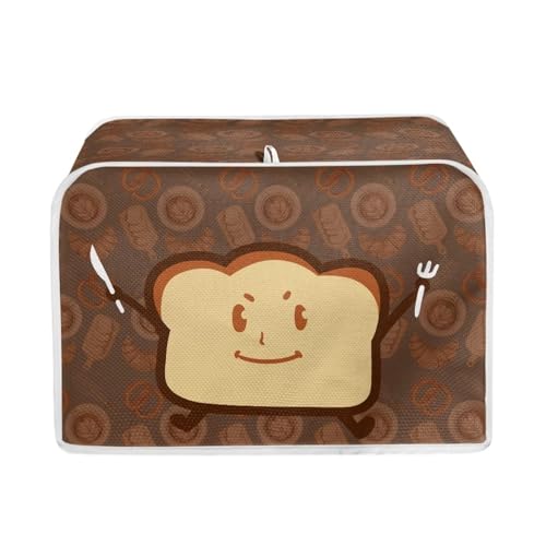 JSLXYYBQ Toast Bread Pattern Toaster Covers Dust and Greasy Protection Bread Maker Covers for 4 Slice Toasters