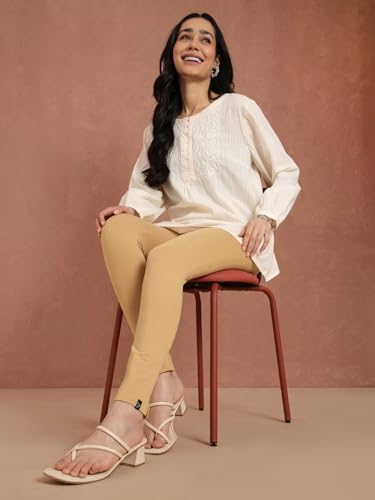 Image of TWIN BIRDS Women Cotton Blend Kurti Pants | Sleek Ethnic Daily Trousers