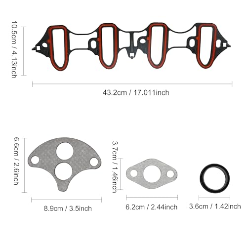Image of MS 96587 MS92211 Engine Intake Manifold Gasket Set Replacement for Chevrolet GMC Hummer 5.3L 4.8L 2002-03 Compatible with Cadillac Escalade 5.3L 2001-03,Sierra 1500 HD 6.0L 2001-02
