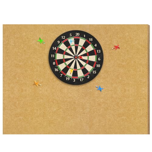 KEAGAN Dart Board Wall Protectors 12pcs Self-Adhesive Spliced Wall Surround Board Easy Assembly Dart Surround Extended Length Cork Tan