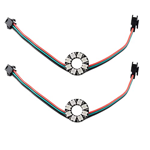 Stemedu 2pcs 8 LEDs WS2812B 5050 RGB Pixel LED Ring Light DC 5V Full Magic Color Lamp Individually Addressable with Integrated Driver for Arduino for Raspberry Pi