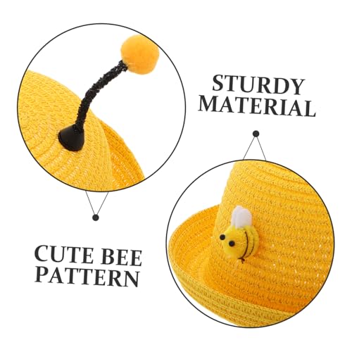 Bee Pattern Summer Sun Hat with Brim Lightweight Breathable Beach Cap for UV Protection Adorable Design for Boys Summer Accessory Yellow3