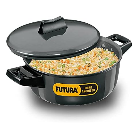 Hawkins/Futura L62 Hard Anodised Cook and Serve Stewpot/Bowl, 2-Liter,Gray,Medium Cover