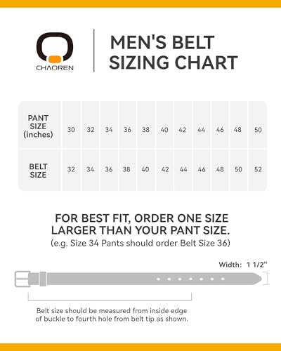 chaoren full grain leather belts for men - mens belt for jeans - timeless elegance for casual dress