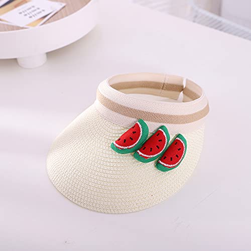 Baby Roll up 𝐒traw Visor Hat Kid Toddler Wide Brim Cute Fruit Cartoon Summer Beach Sun Hat Adjustable Caps3