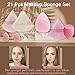 GFOUNS 21 pcs Beauty blender Makeup Sponge Bulk:Blender Sponges 21 Pcs for Liquid, Cream, and Powder, Multi-colored Pink make up sponges for foundation