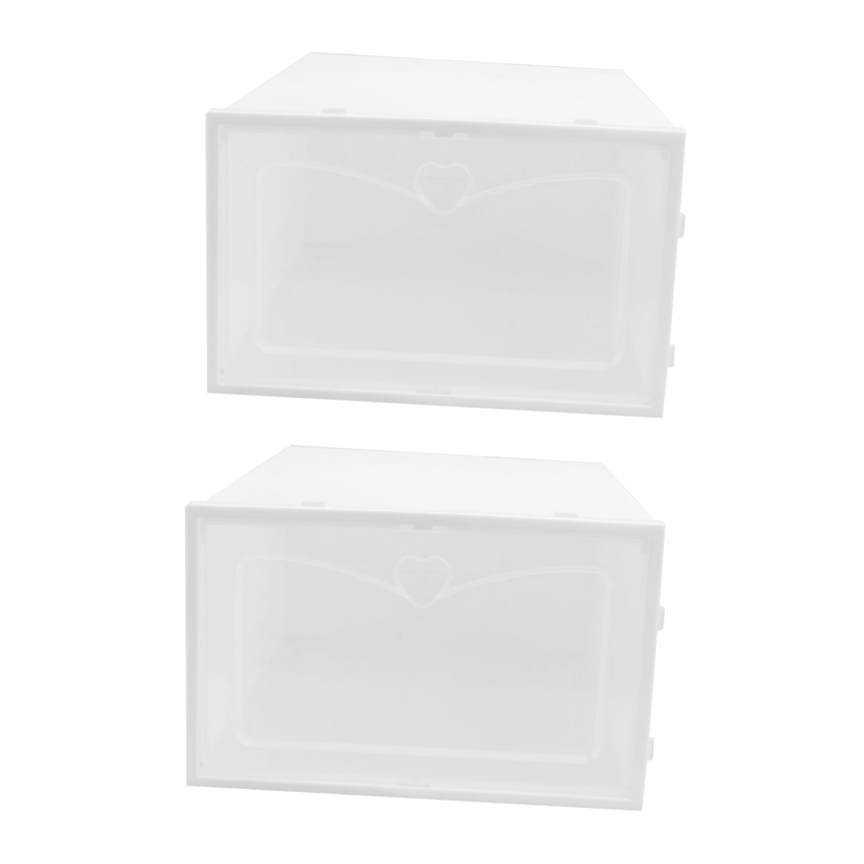 Alipis 2Pcs Stackable Footwear Case Transparent Shoe Storage Box for Home Organization Design Space Saving for Sneakers and Casual Shoes Easy Access Storage