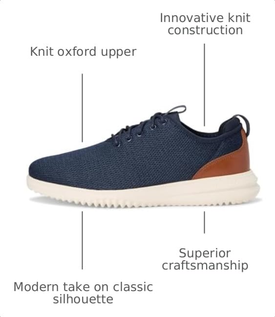 Image of Cole Haan Mens Grand+ Knit Oxfords