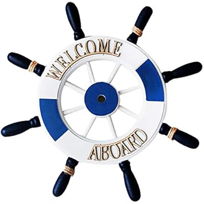 Taotenish Wooden Ship Steering Wheel Wall Plaque Nautical Style Wall Hanging Decoration 41Q5kzBMtwL. SS400