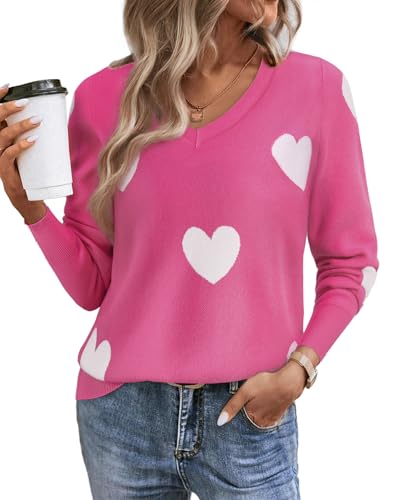 Image of Women's Spring Sweaters 2026 Casual Long Sleeve Pullover V Neck Lightweight Sweatshirts Cute Blouse Tops
