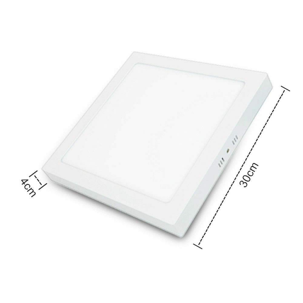 Luz Interior de Techo de Coche, Luz de Techo de 12 V 24 W para Autocaravana Caravana Furgoneta Camión Autobús Barco, 30 * 30 * 4 cm, Color Blanco