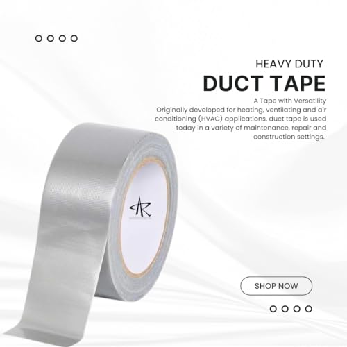 Image of AR Duct Tape, Strong Adhesive, Multi-Purpose Silver, Flexible, No Residue, All Weather, All purpose for Do-It-Yourself Repairs, Industrial, Professional Use. (24mm*50mtr)
