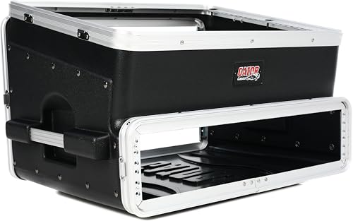 Gator Cases Schrägaufsatz-Konsolenrack | 8U oben, 2U unten | schwarz-silber | (GRC-8x2)