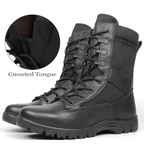 Image of Tactical Boots for Men Anti-Slip Comfortable Breathable Military Duty Combat Police Women's Boots for Outdoor Trekking Walking