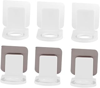 minkissy Juego De Organizador De Ducha Colgante 6 Piezas Estantes Adhesivos Novedosos Colgadores Para Botellas De Champú Para Paredes Lisas