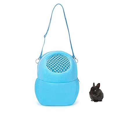 Pet Carrier Bag, Portable Outgoing Travel Handbags With Nylon Straps Small Pet Pouch for Hamster Rat Hedgehog Rabbit (L, Blue)