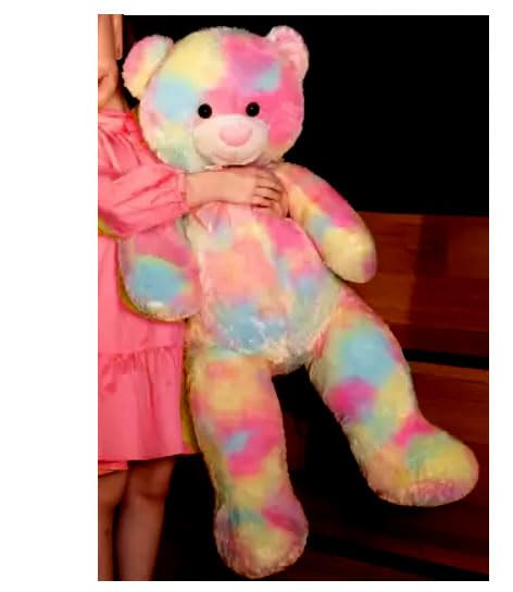 Image of JAI SHREE Rainbow Color Soft Plush Teddy Bear 7 Feet for Kids & Girls | Cute Hugable Stuffed Toy with Bow for Birthday, Anniversary & Valentine's Dayt (Rainbow, 7 Feet /84inch)
