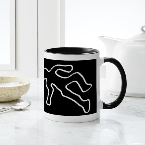 Taza de cerámica 11 oz con diseño Crime Scene Chalk Outline miniatura 4