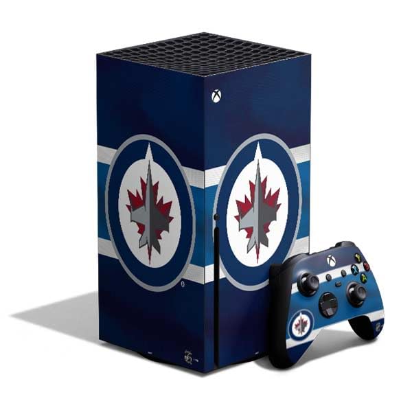 Skinit Decal Gaming Skin Compatible with Xbox Series X Bundle - Officially Licensed NHL Winnipeg Jets Alternate Jersey Design