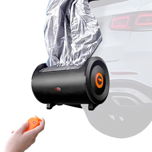 Retractable Automatic Car Cover, Built-in 3000mAh Battery Hail Protection Portable Automatic Full Car Shade with Remote Control for Sedans Quick Storage