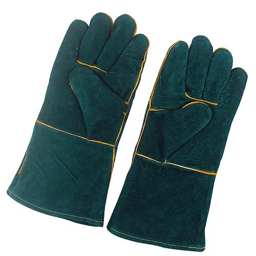HAPINARY 1 Par Guantes Anti Mordeduras Suministros para Mascotas Mascota Jugando Equipo De Protección Removedor De Pelo De Mascotas Guante Antimordeduras para Reptiles Cuero Green