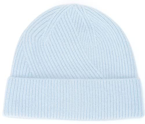 Easter Barthe Blue Cuffed Beanie For Men Cashmere Beanie Women Winter Beanie Knit Hat Blue Ribbed Beanie Winter Knit Hat (Blue) #TOP1